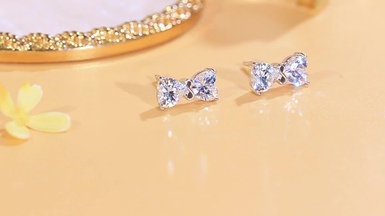 Women's 925 Sterling Silver Knot Flower Charm Earrings